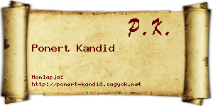 Ponert Kandid névjegykártya
